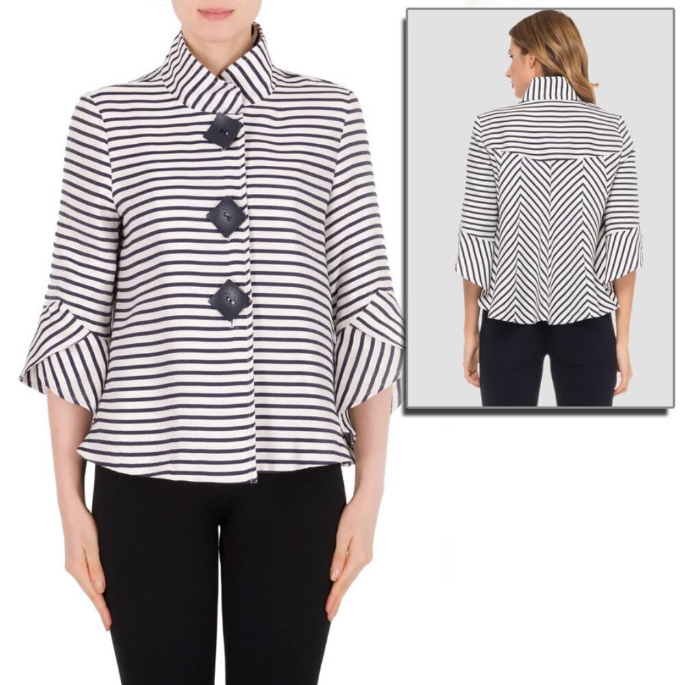 Joseph Ribkoff Women's Striped Jacket Style 191917 - Size 6